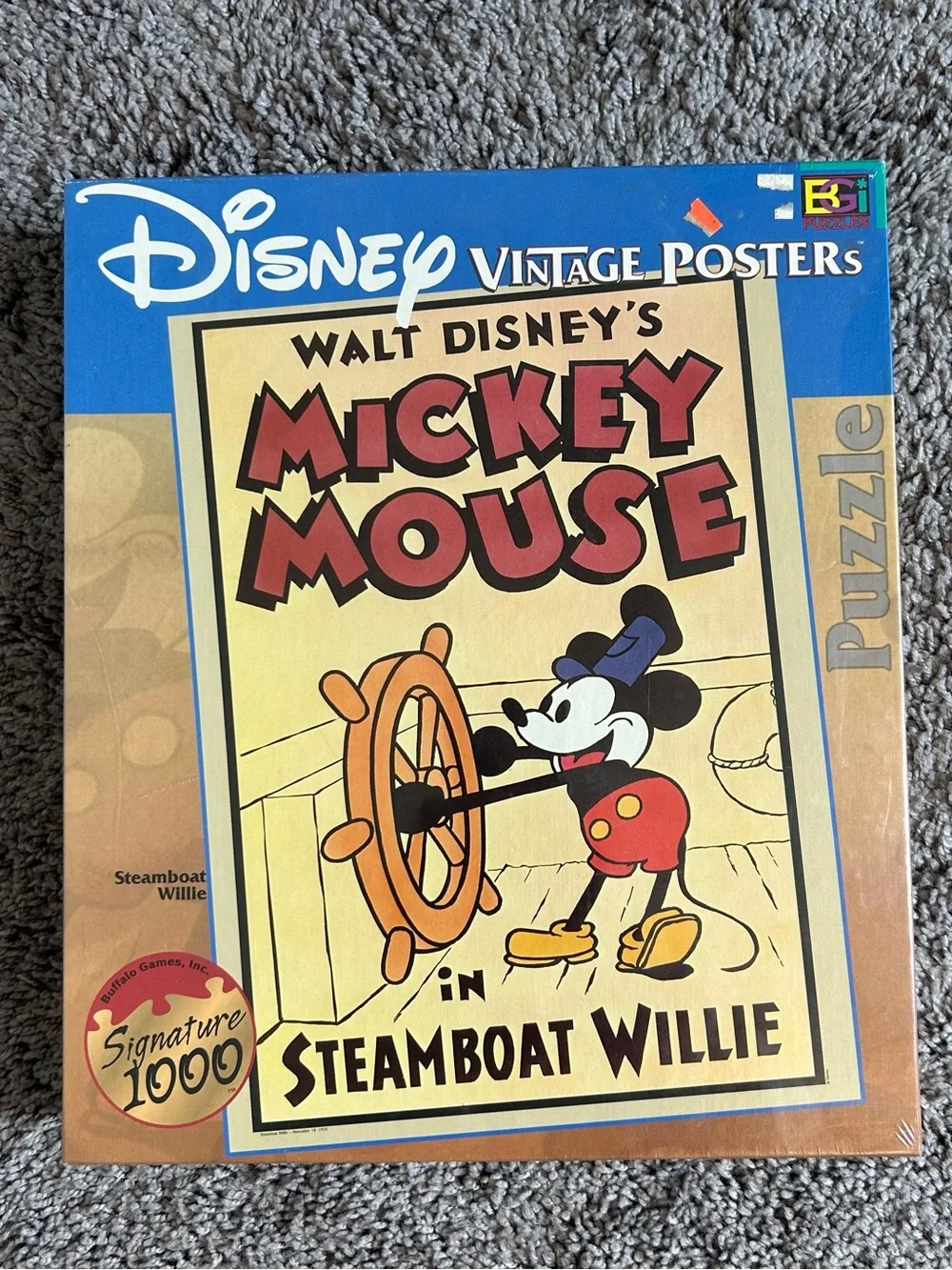 NIB Disney Mickey Mouse Steamboat Willie Vintage Puzzle 1000pc